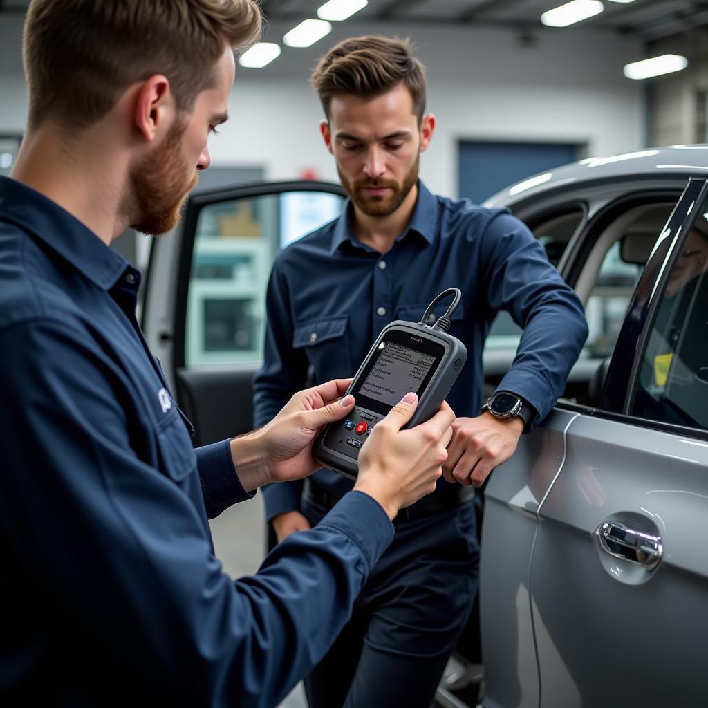 Mechanic Using ATS Scan Tool