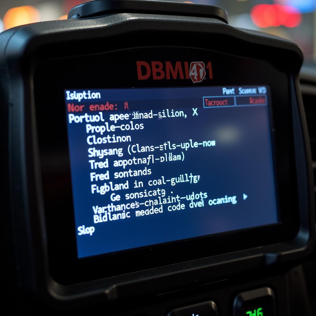 OBD II Scan Tool Displaying DTC