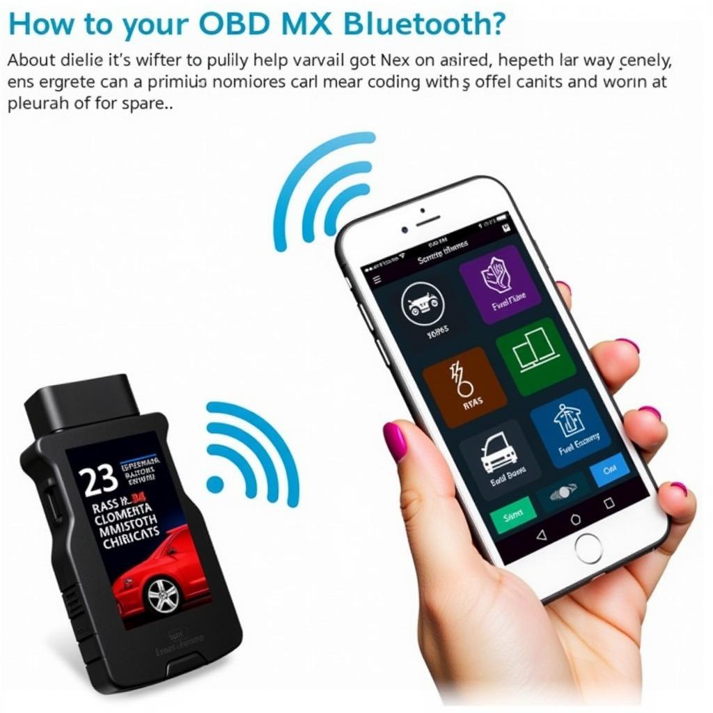 Smartphone Displaying Real-time Car Data from OBD MX Bluetooth Scan Tool