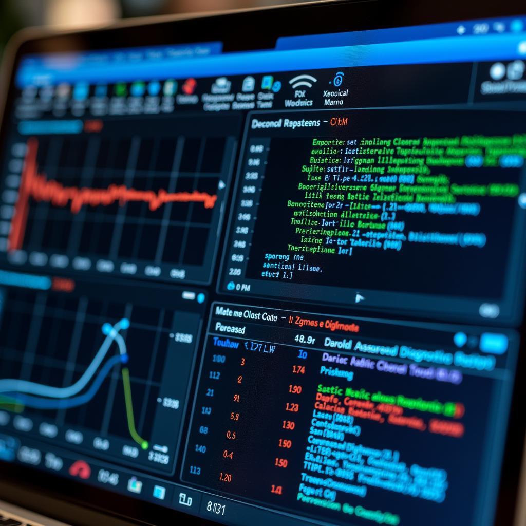 Laptop Displaying Professional Diagnostic Software