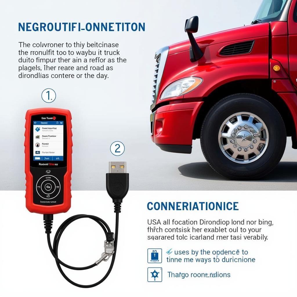 TEXA Heavy Duty Scan Tool Connected to Truck Diagnostic Port