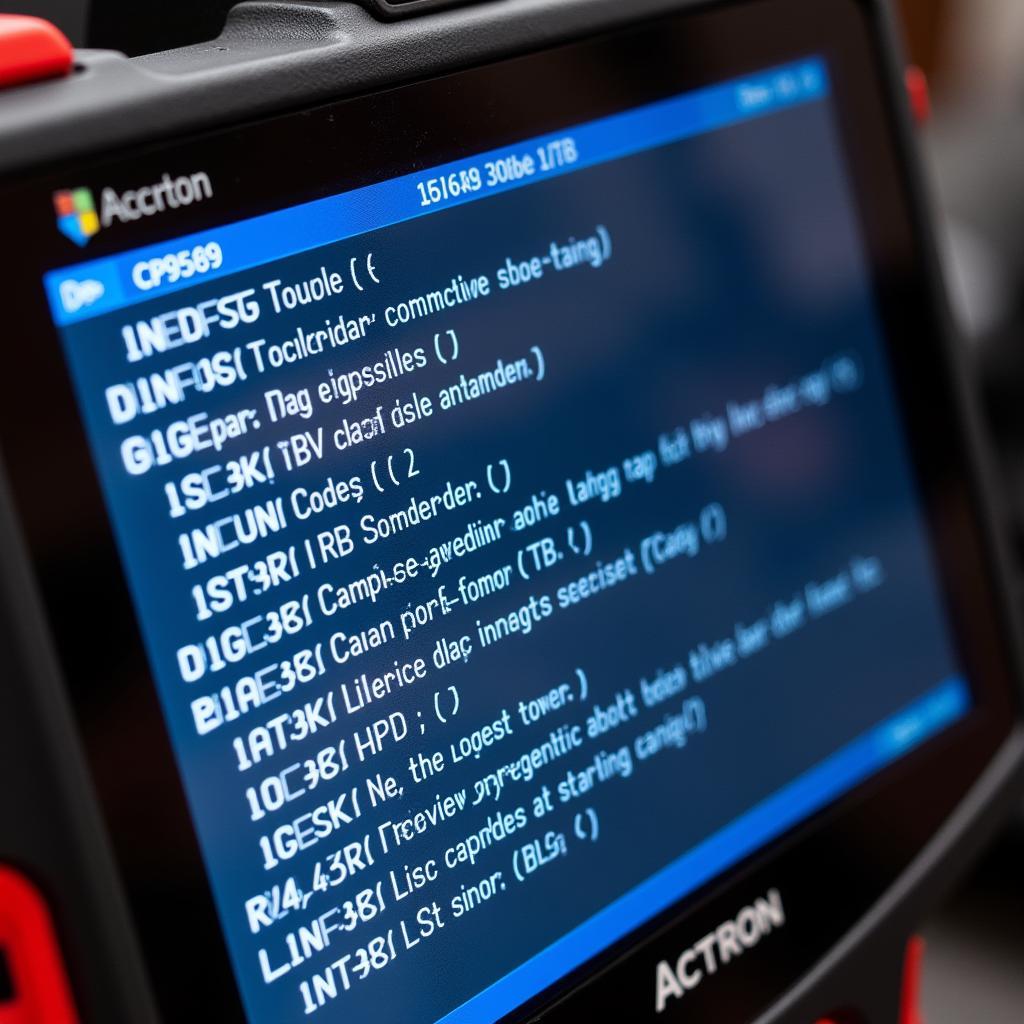 Actron CP9599 displaying diagnostic trouble codes