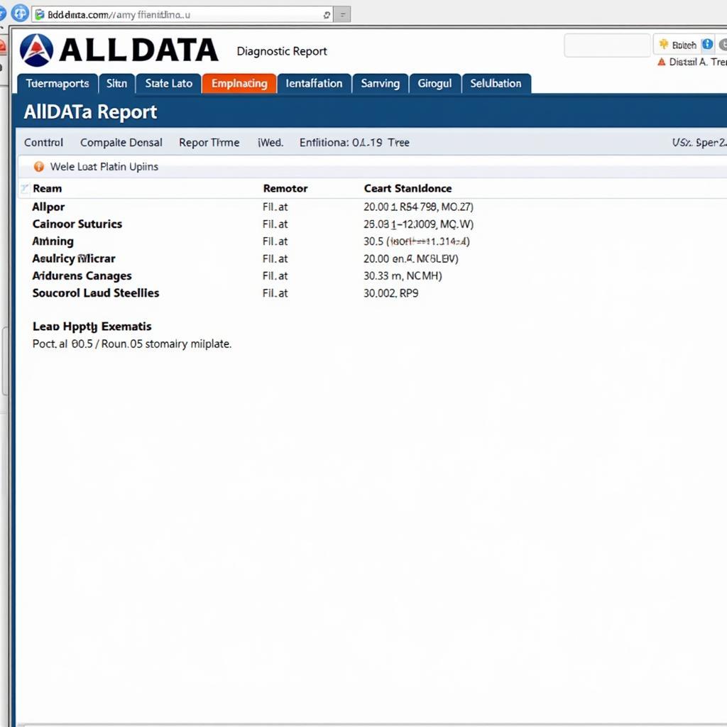 ALLDATA Diagnostic Software Interface