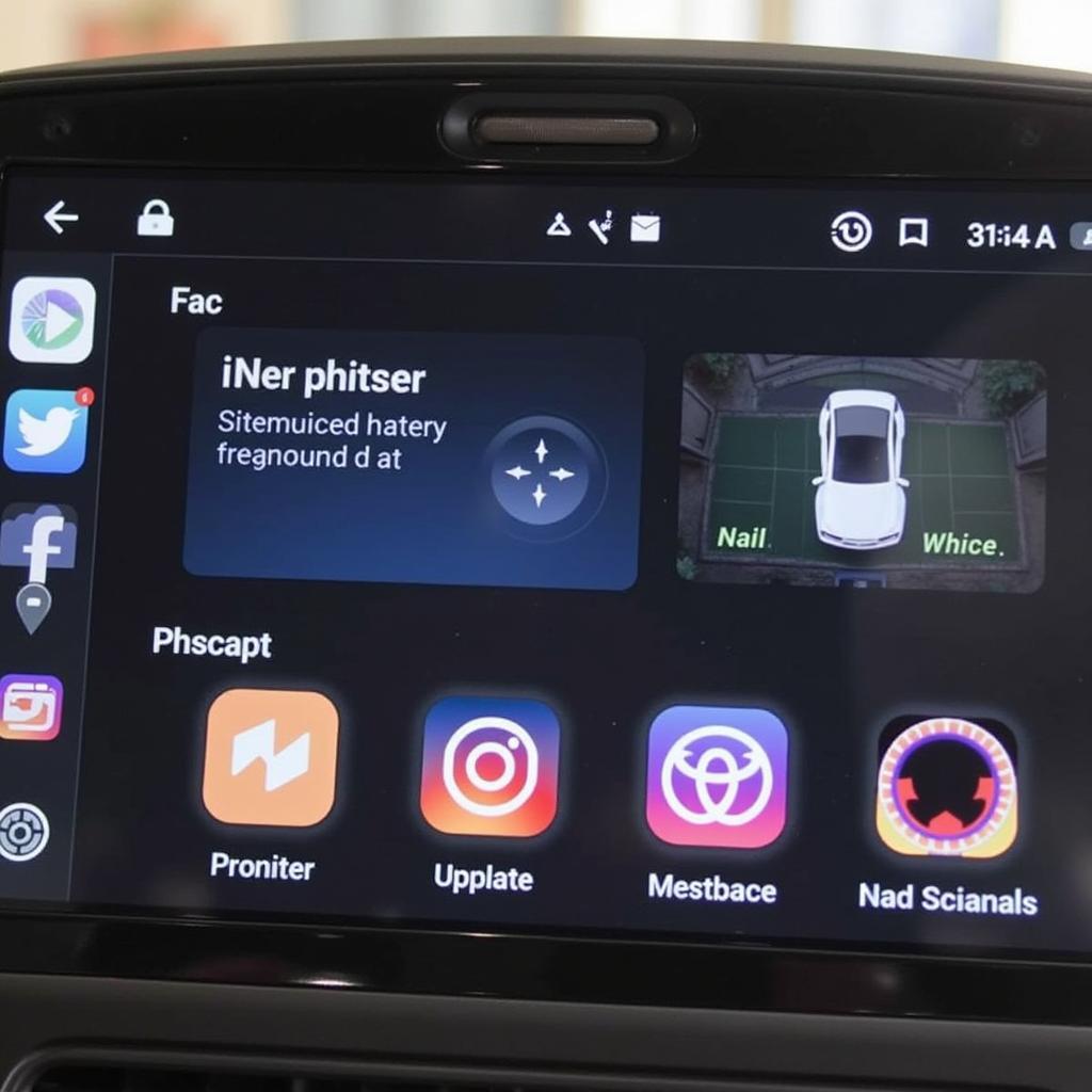 Smartphone displaying various car diagnostic apps available for download