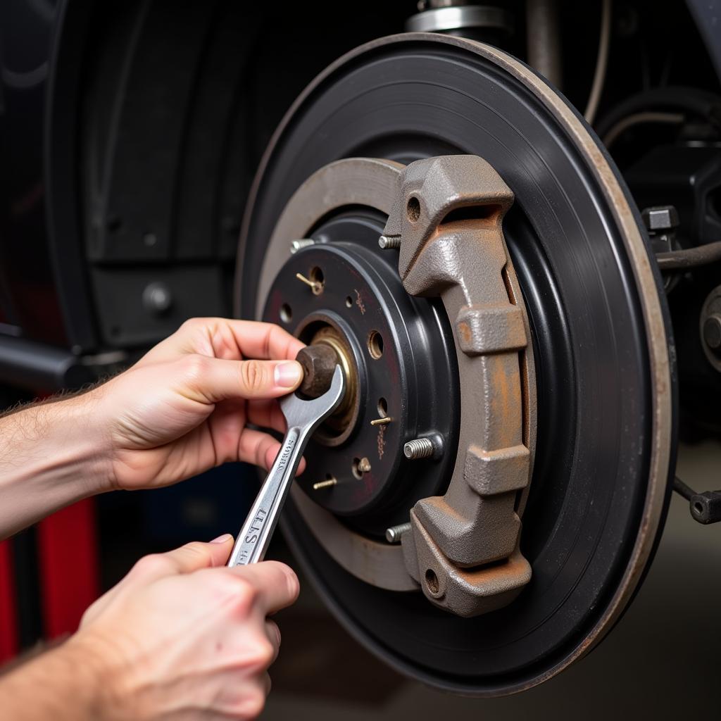 Mechanic Replacing Brake Pads