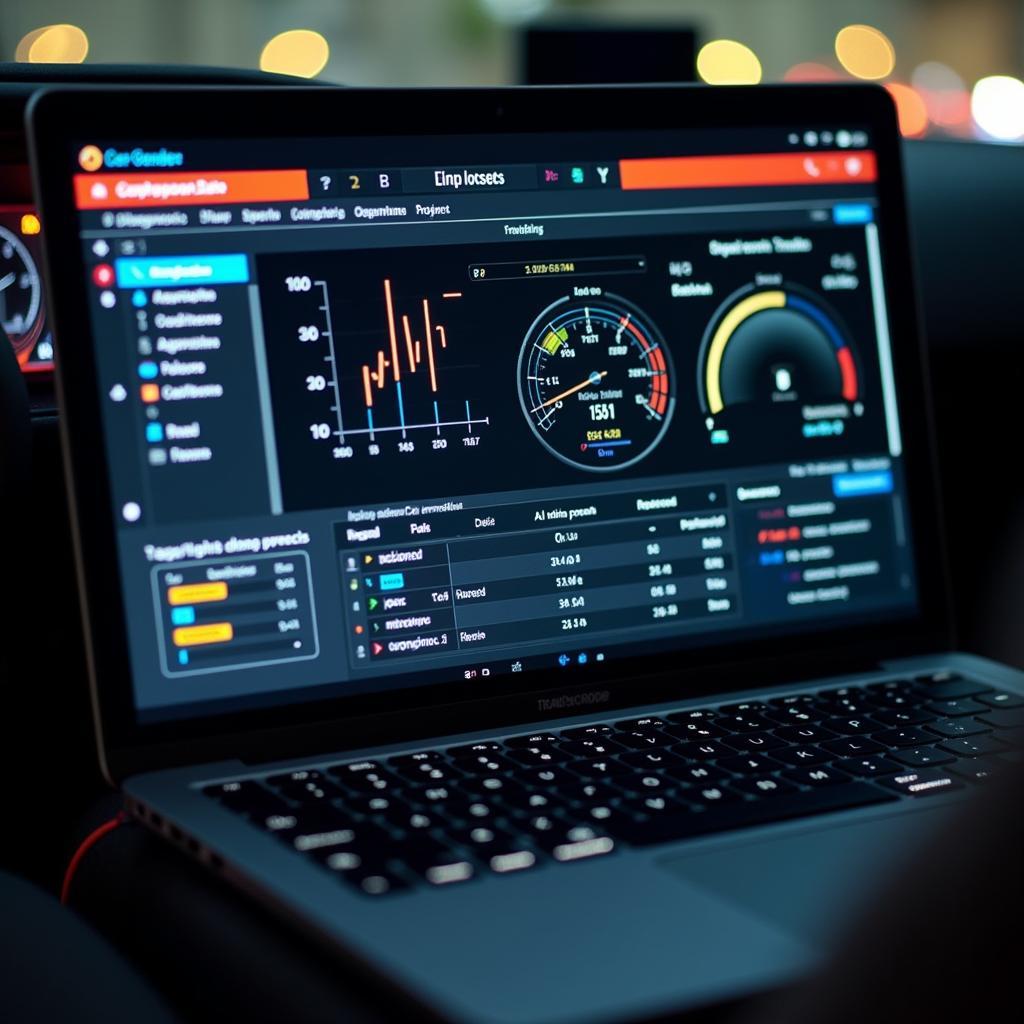 Car Diagnostic Software Interface on Laptop