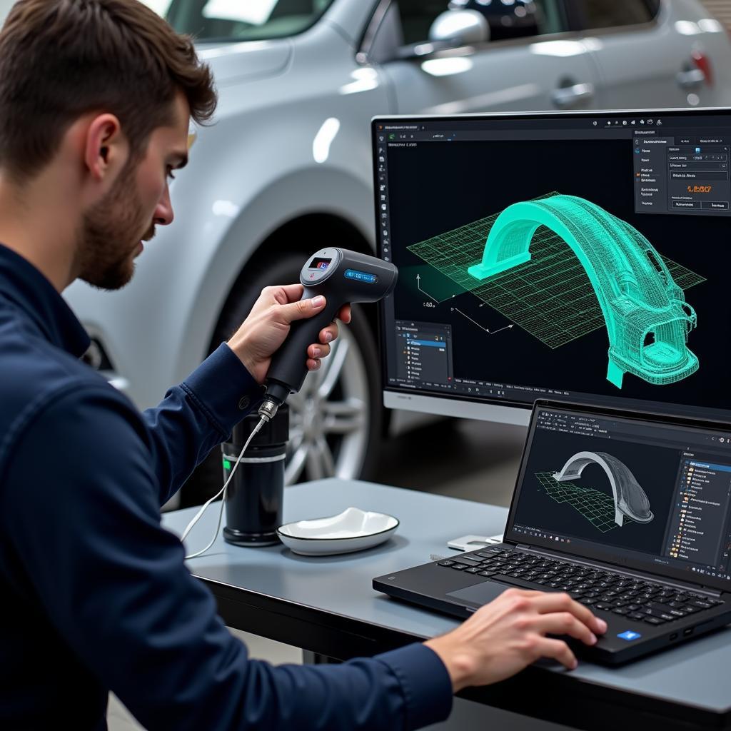 Car Part 3D Scanning Process