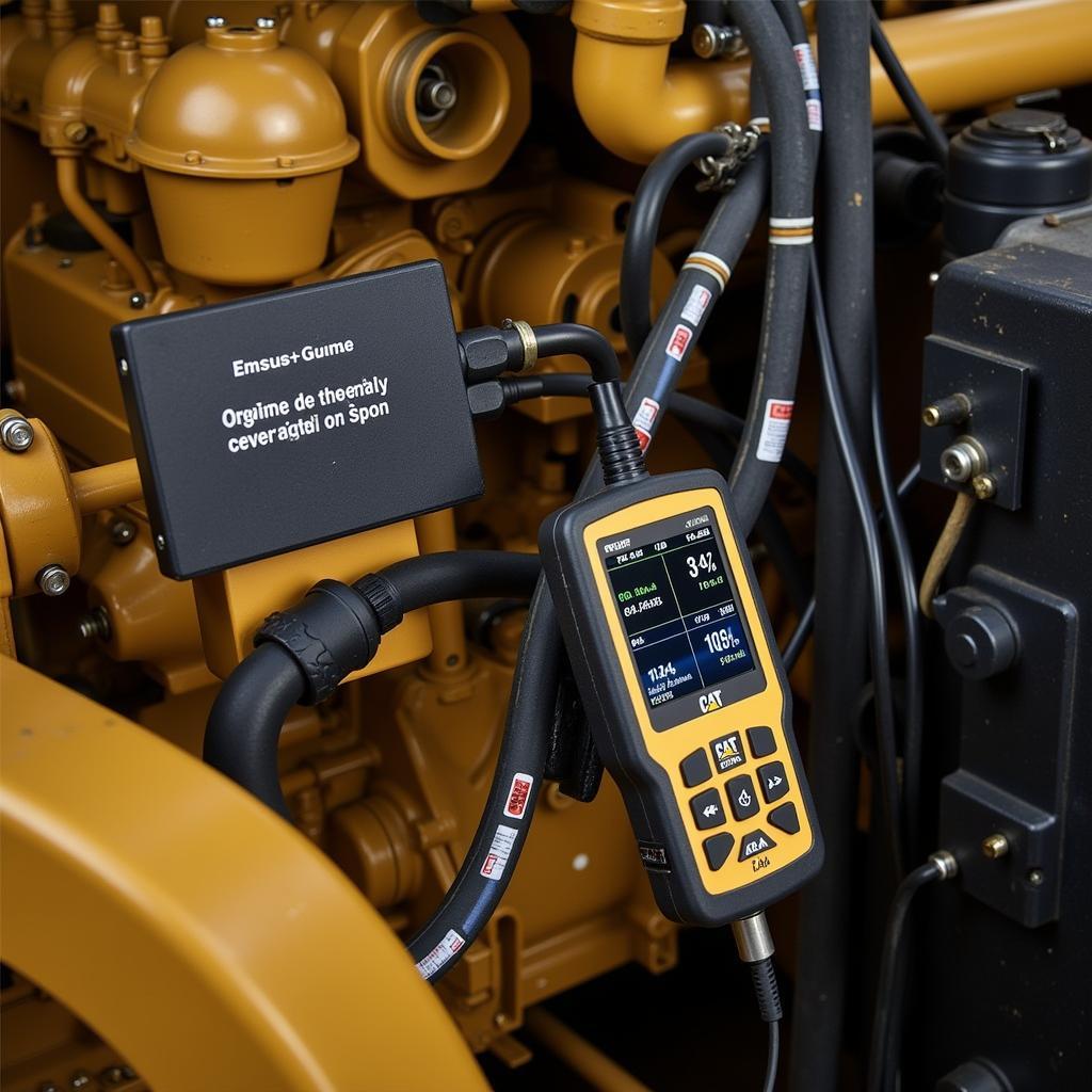 CAT ET Scan Tool Connected to Caterpillar Engine