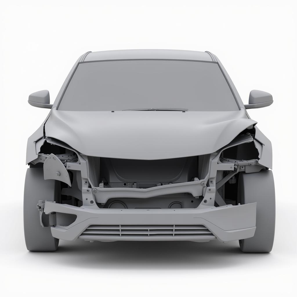 3D scan of a collision-damaged car