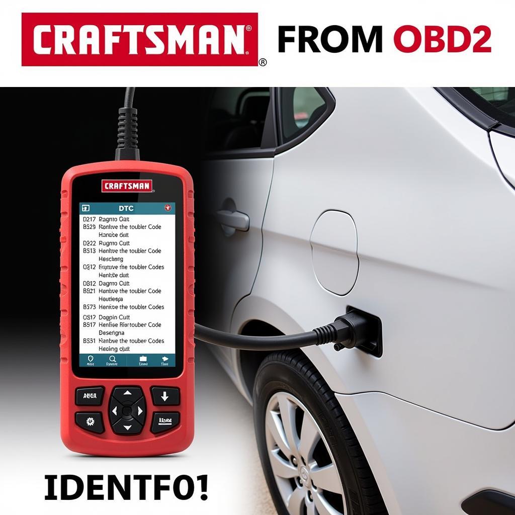 Craftsman OBD2 scanner displaying Diagnostic Trouble Codes