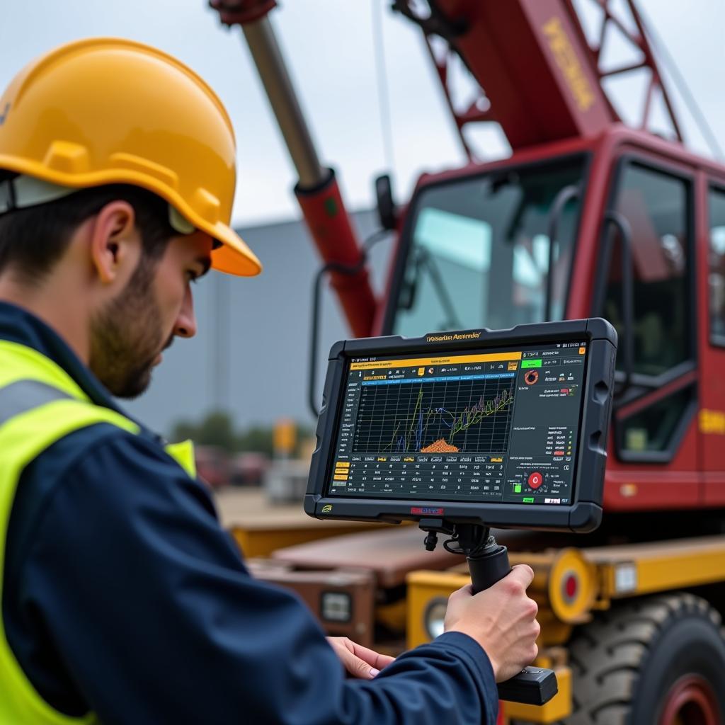 Crane diagnostics tool in use