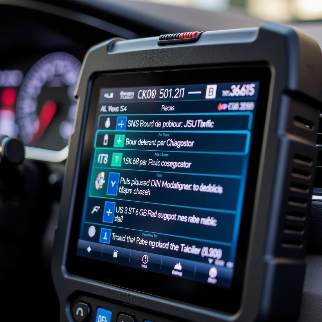 Diagnostic Tool Interface Showing Network Data