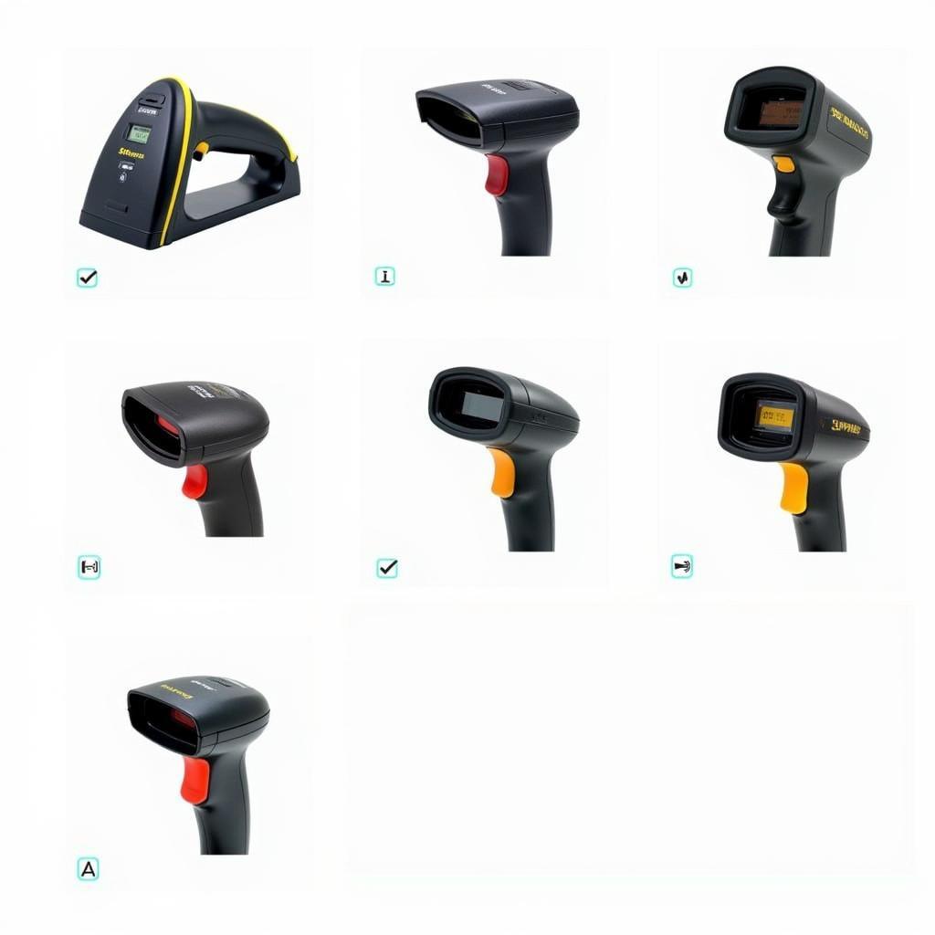 A collection of various vehicle diagnostics scan tools