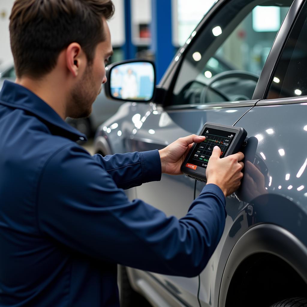 Technician Using Accenture Digital Diagnostics Tool