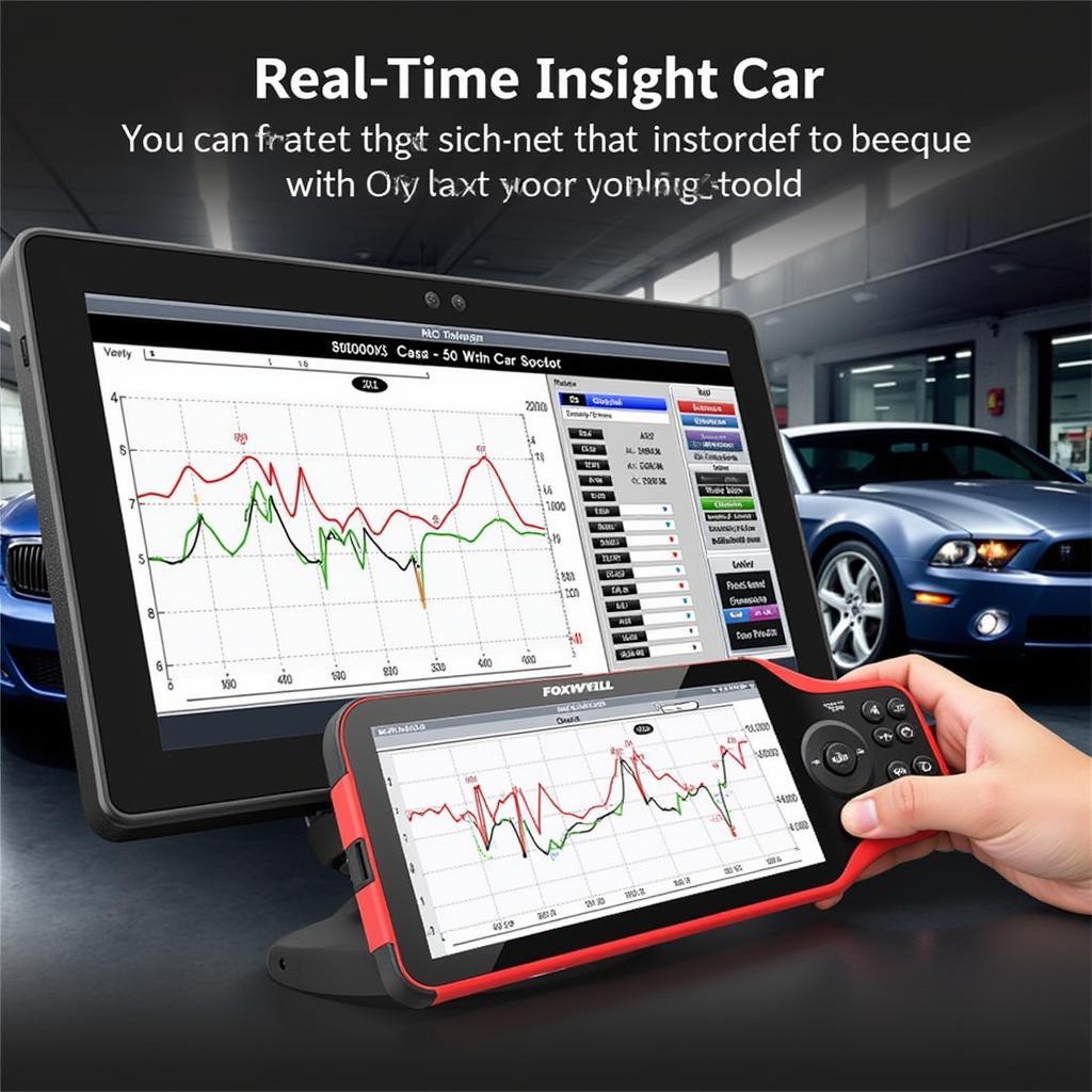 Foxwell NT201 display showing live data graphs for various car systems