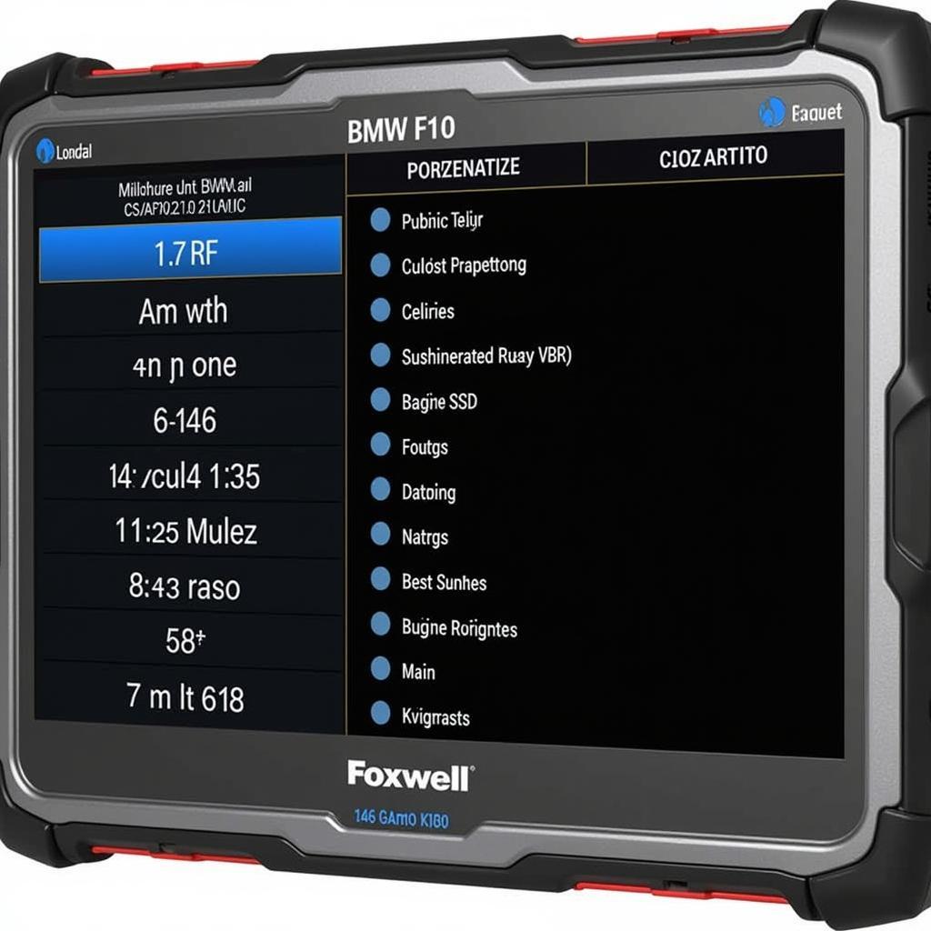 Foxwell NT510 Displaying BMW F10 Diagnostic Data