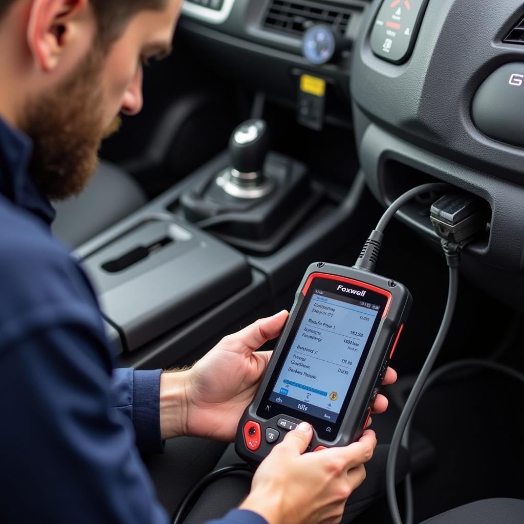 Foxwell Diagnostic Scanner Diagnosing a Car Problem