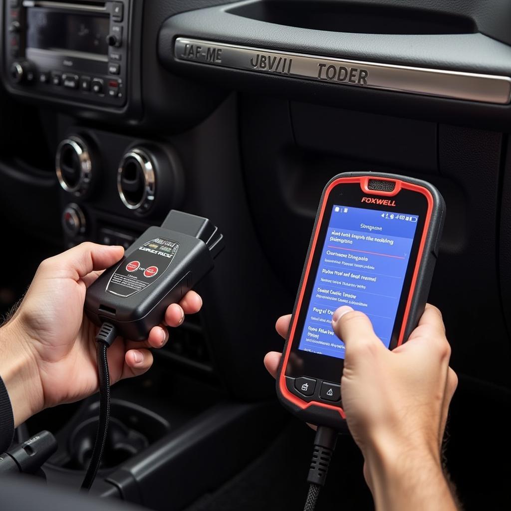 Foxwell Scanner Diagnosing a Jeep Wrangler