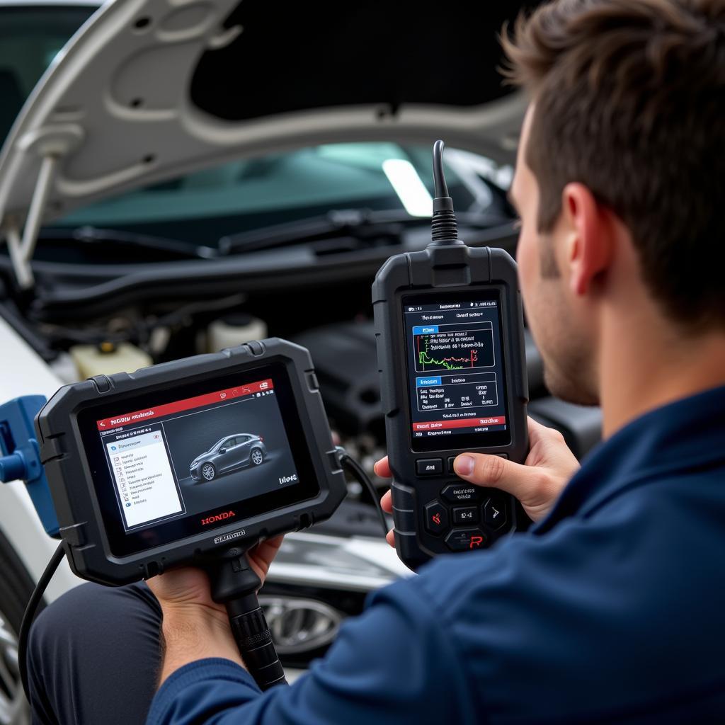 Honda Diagnostic Tool in Action