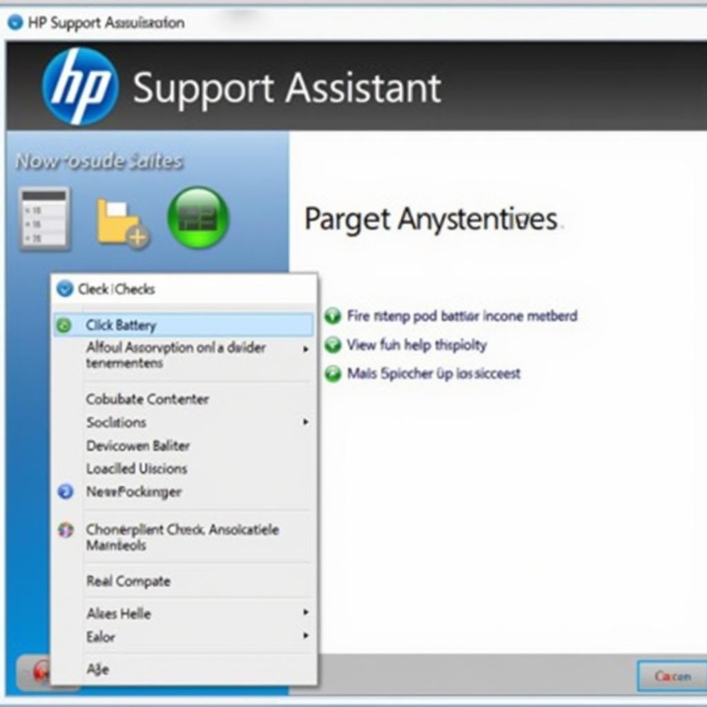 HP Support Assistant interface