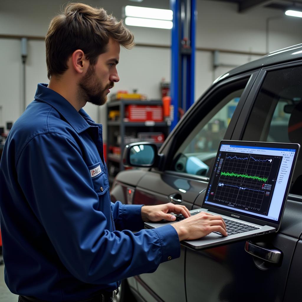 Modern Diagnostic Setup in an Auto Shop