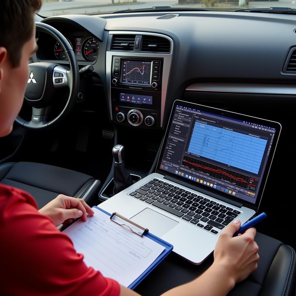 Mitsubishi City Multi Diagnostic Tool in Use