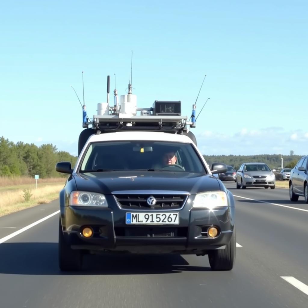 Car with data collection equipment