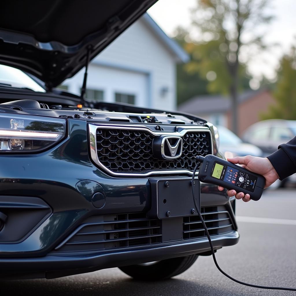 OBD II Scanner Connected to Car