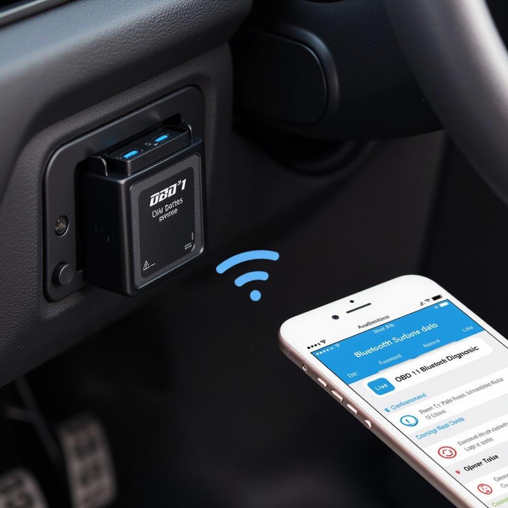 OBD1 Adapter Connected to Phone