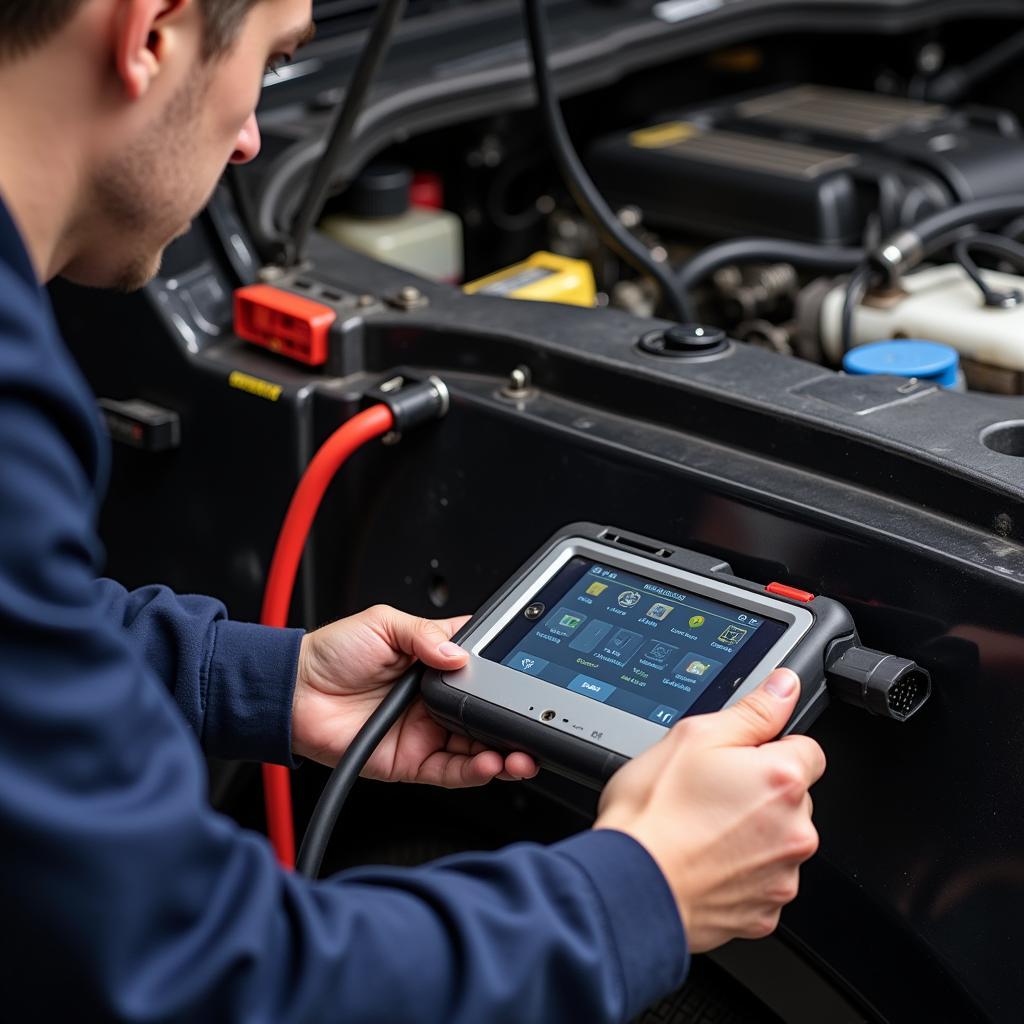 Car diagnostics tools connected to a vehicle's computer system