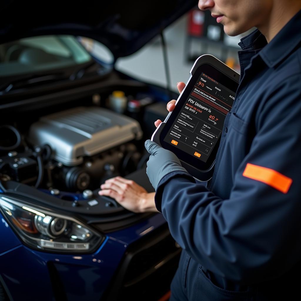 Performing remote vehicle diagnostics using a tablet