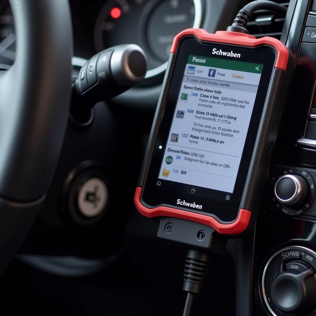 Schwaben Scan Tool Displaying Diagnostic Information