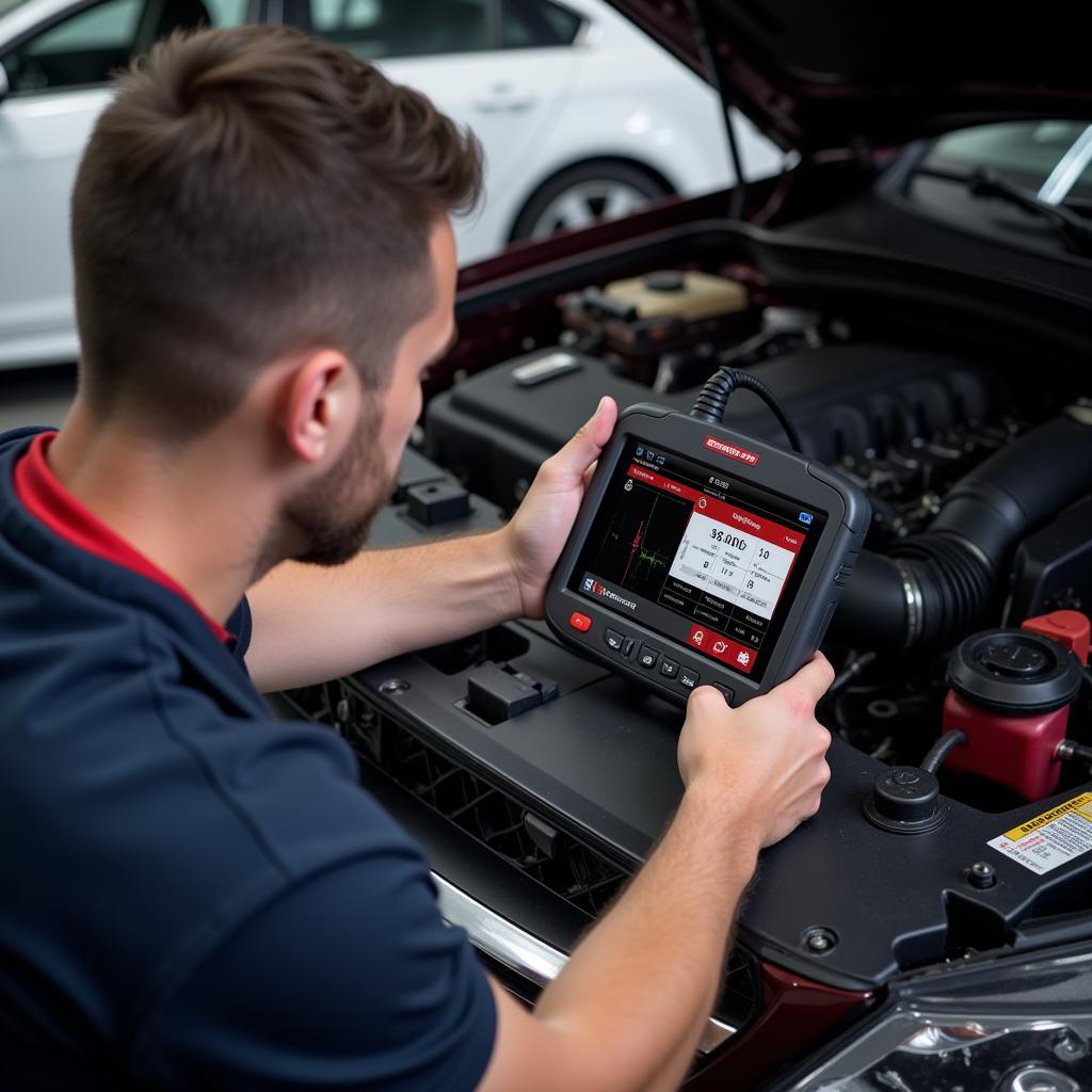 Snap-on MT2500 Diagnostic Tool in Use