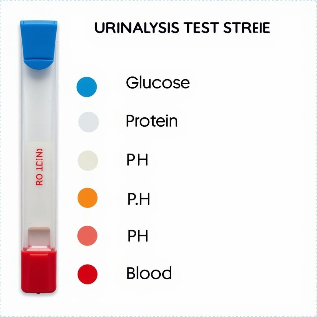 Urinalysis Test Strip Results Showing Various Parameters