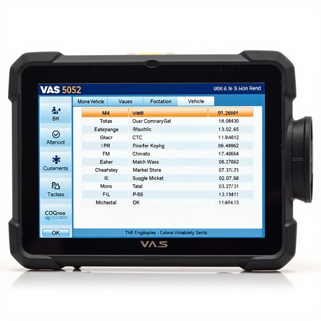 VAS 5052 Software Interface