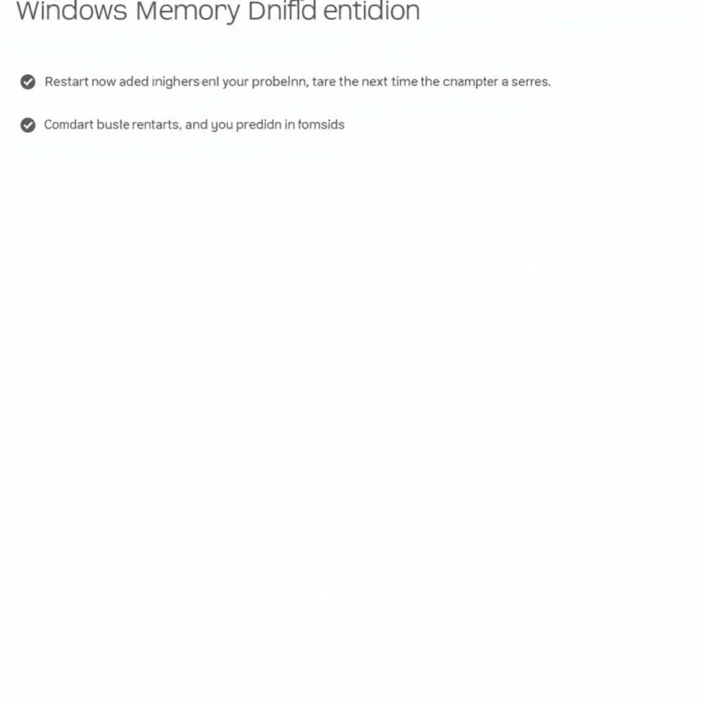 Windows Memory Diagnostic Tool Screenshot