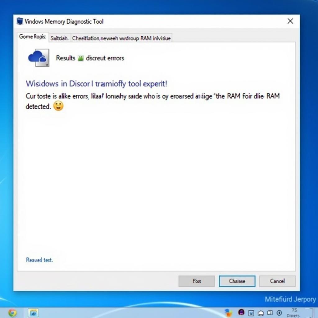 Windows Memory Diagnostic Tool Results