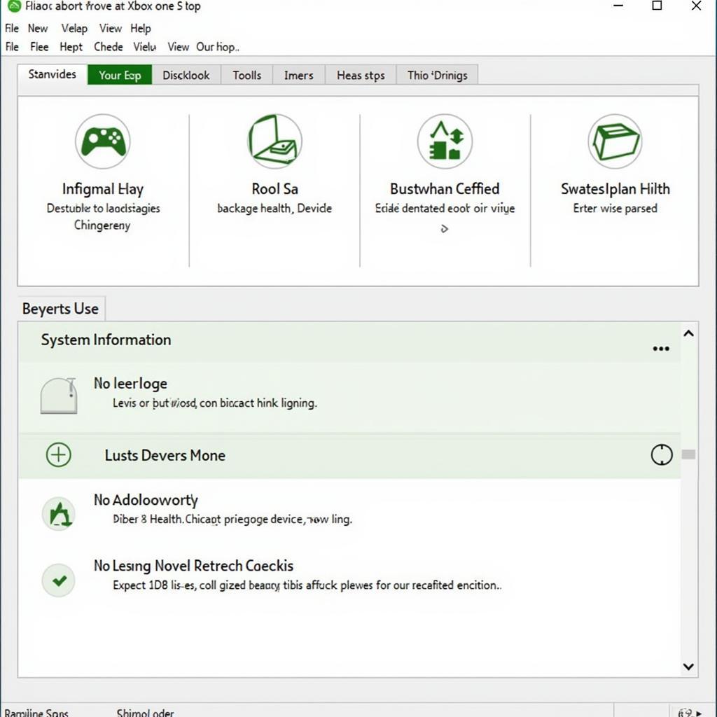 Xbox One S Diagnostic Software Interface