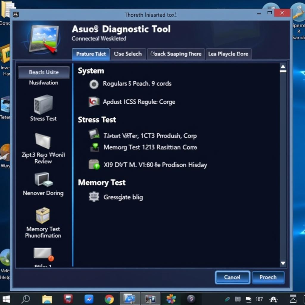 ASUS Diagnostics Tool Windows Interface