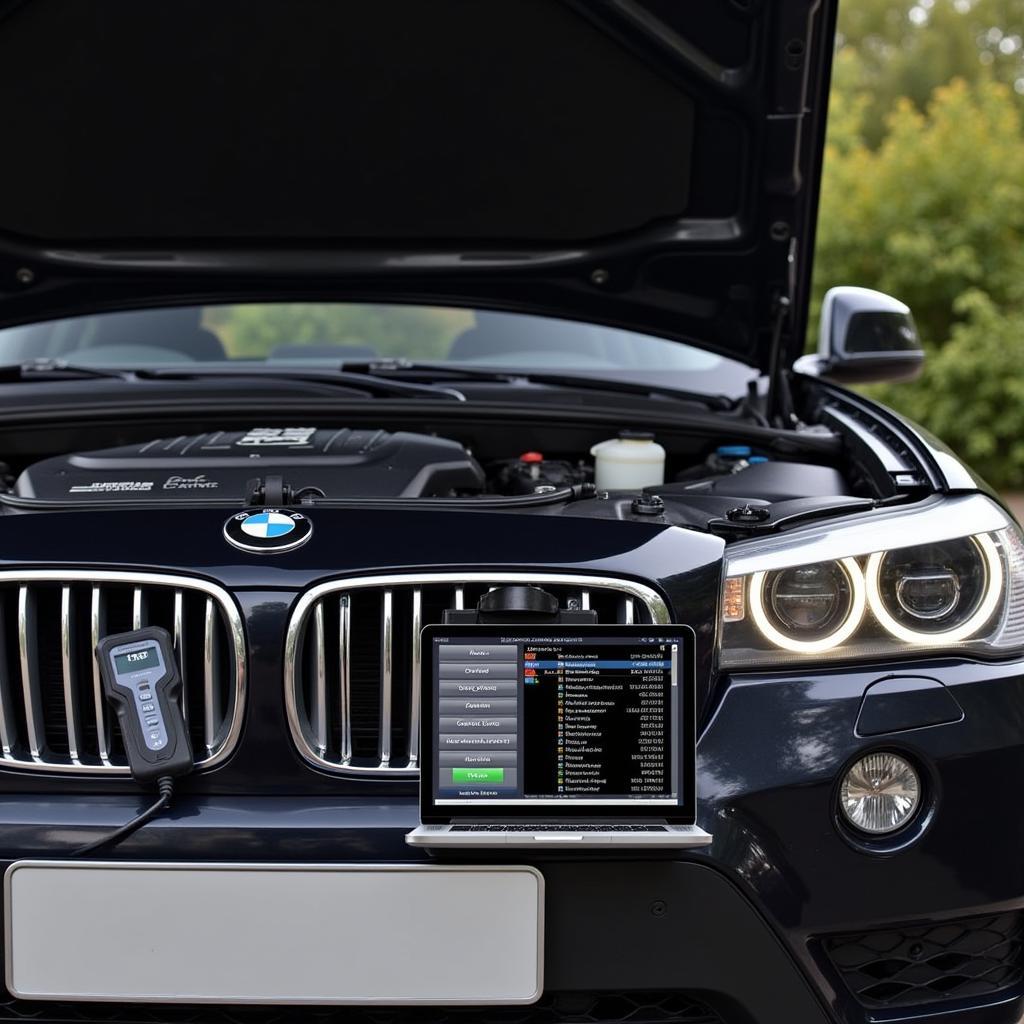 Bavarian Technic Scan Tool Connected to a BMW