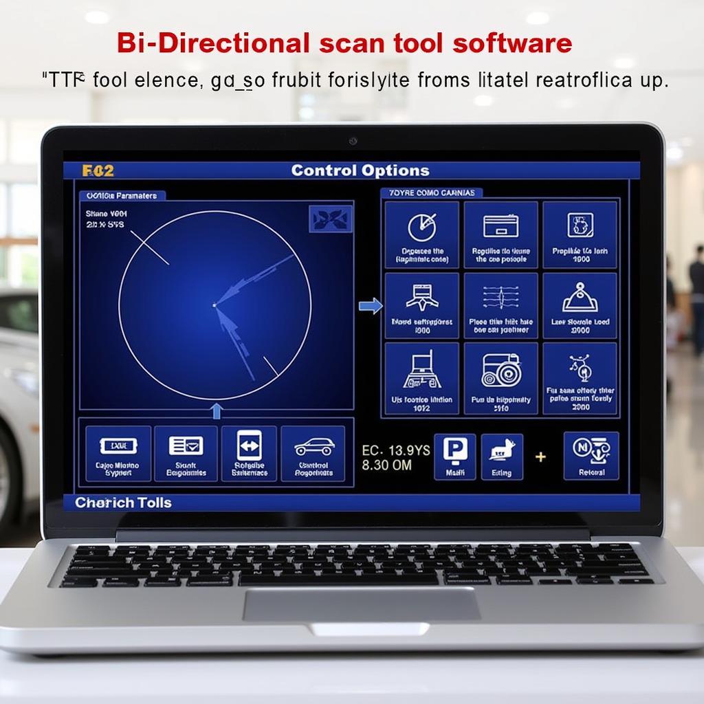 Bi-directional scan tool software displayed on a laptop screen