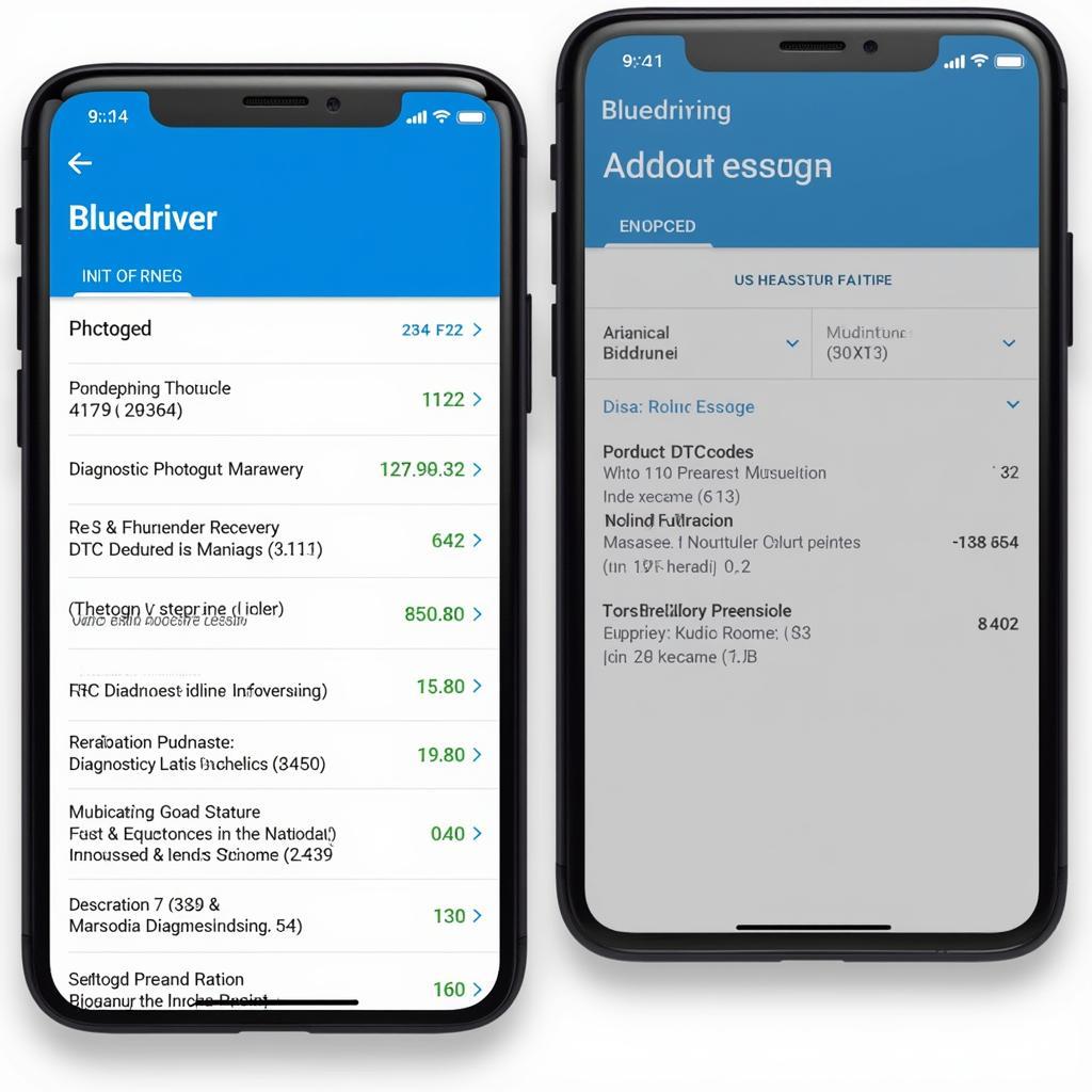 Bluedriver App Displaying Diagnostic Trouble Codes