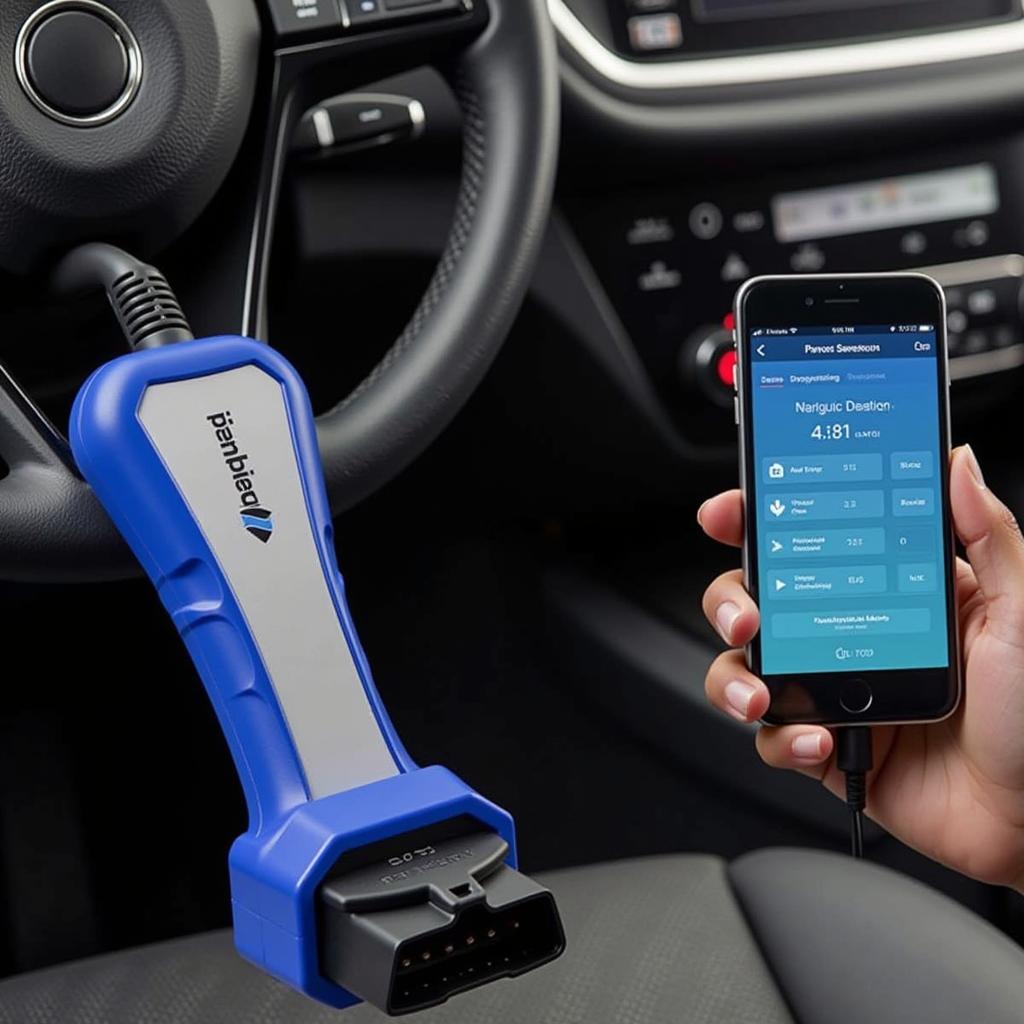 BlueDriver OBD2 Scan Tool Connected to Smartphone