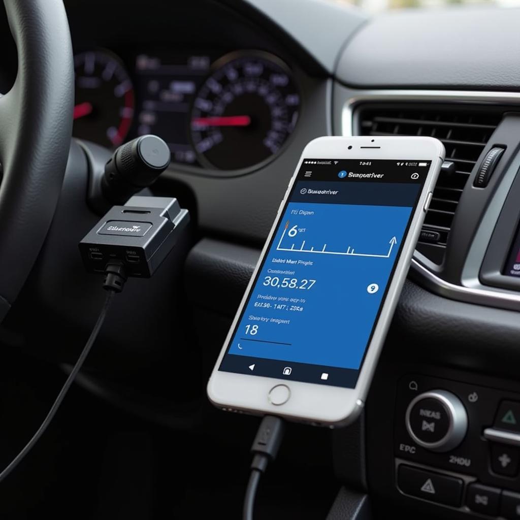 Bluedriver OBDII Scanner Connected to Smartphone