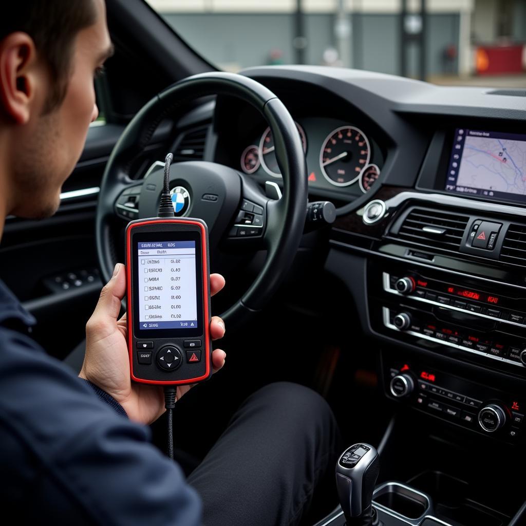 BMW Diagnostic Scanner in Use