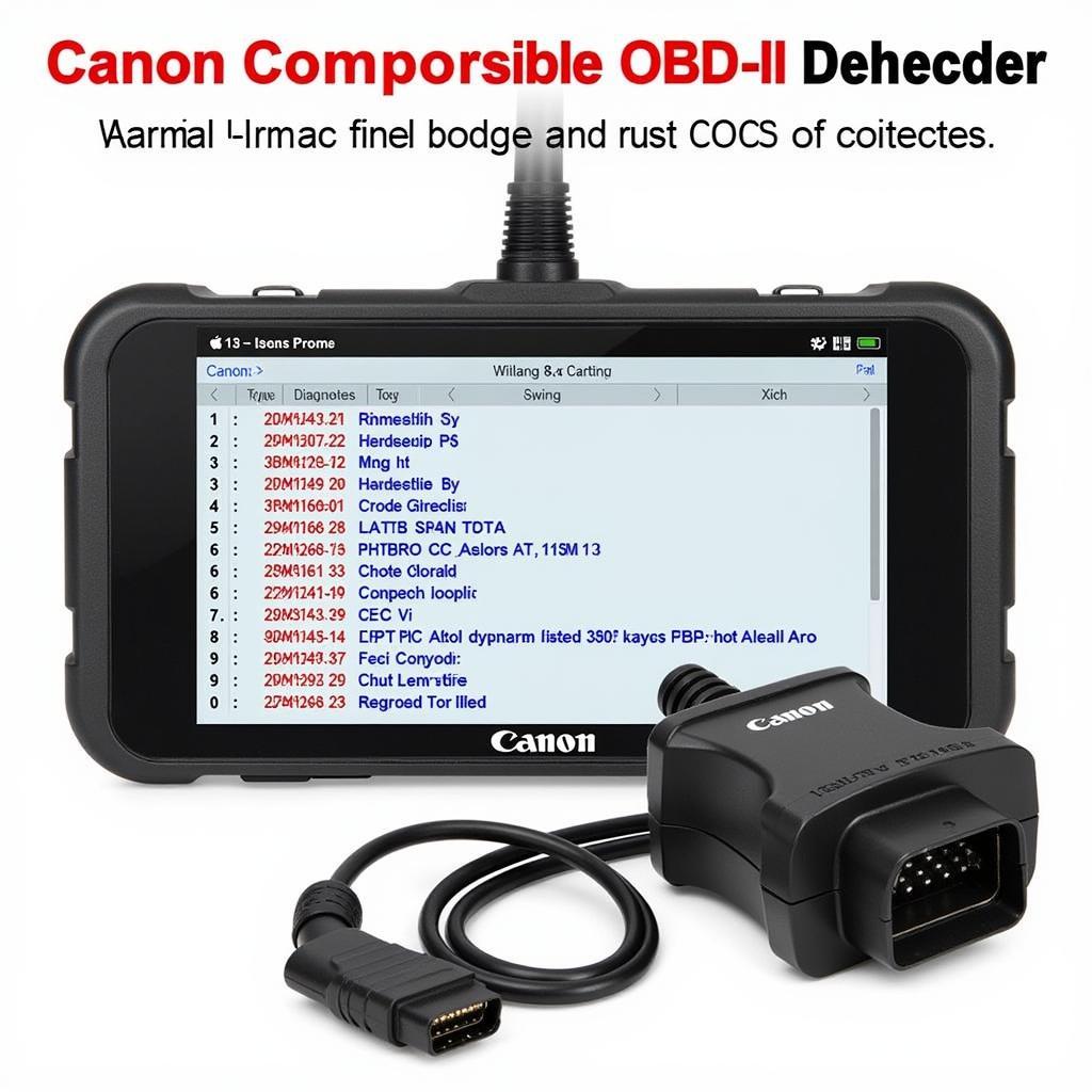 Canon Scanner Diagnostic Tool Reading DTC Codes