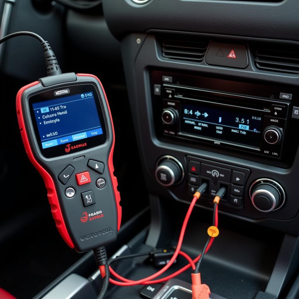 Diagnosing a Car Audio System with a Specialized Tool