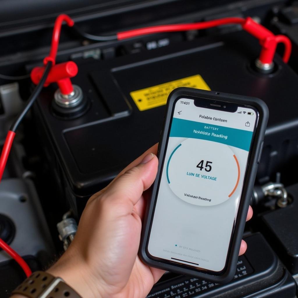 Checking car battery voltage with a scanner app