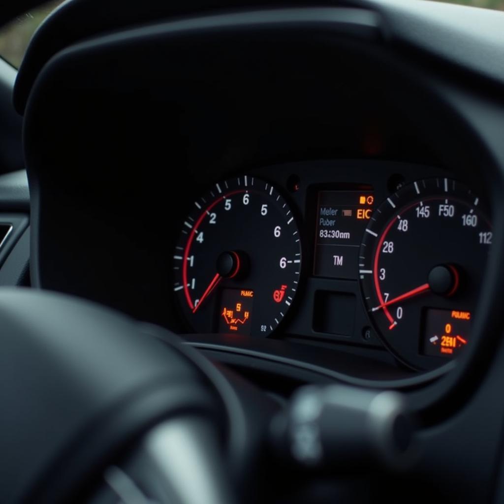 Car Dashboard Mileage Display