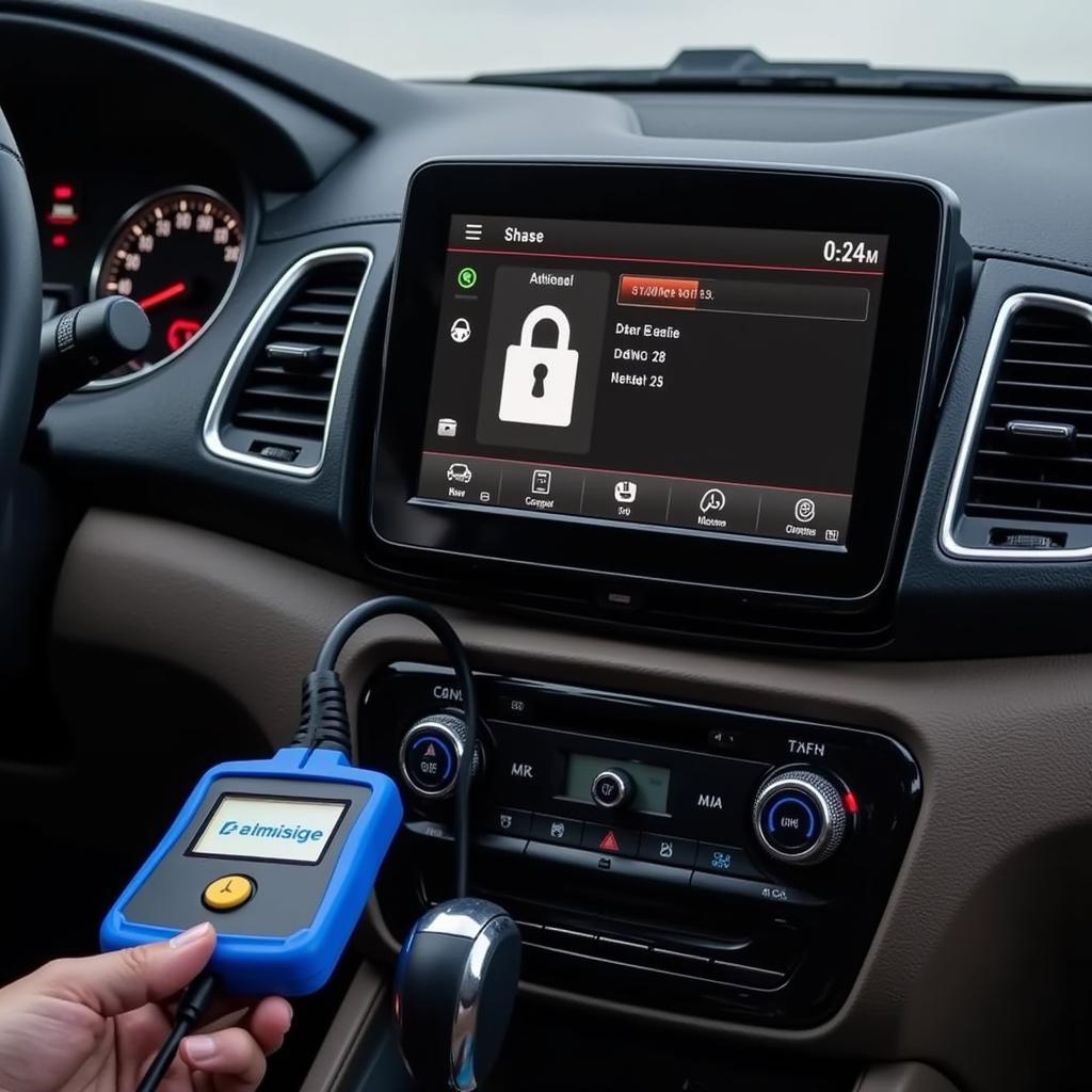 Car radio locked, using a scan tool to unlock